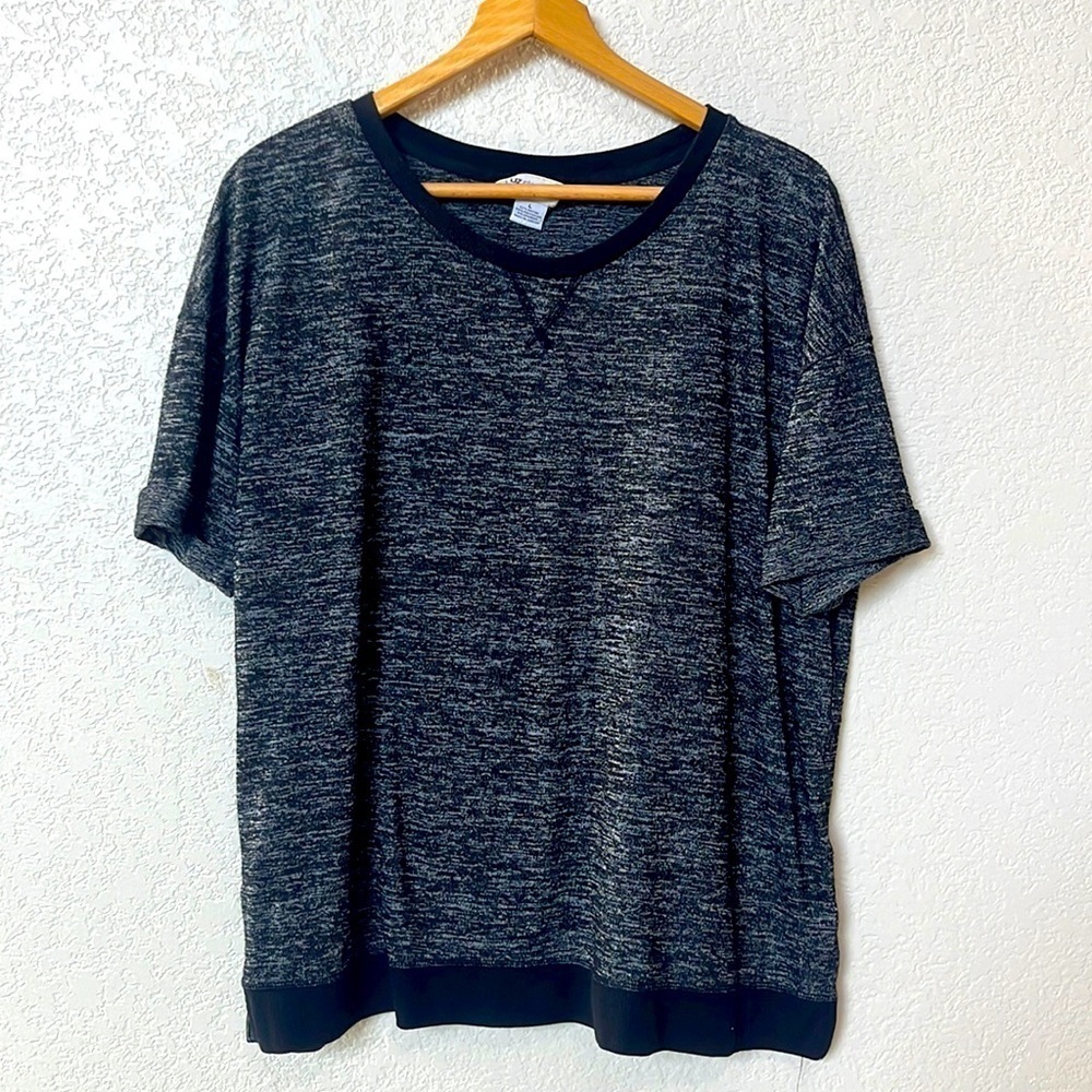 Liz Claiborne Short Sleeve Tee Shirt Black and White size Large